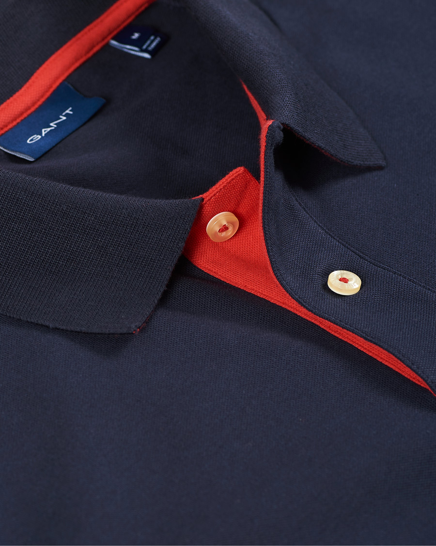 Homme | Polos | GANT | Contrast Collar Polo Evening Blue