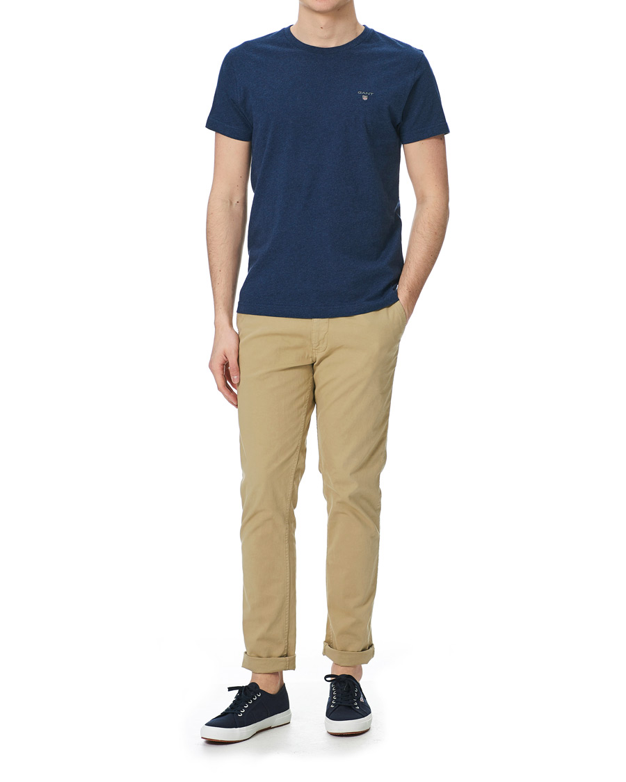 Heren | T-shirts | GANT | The Original Tee Marine Melange