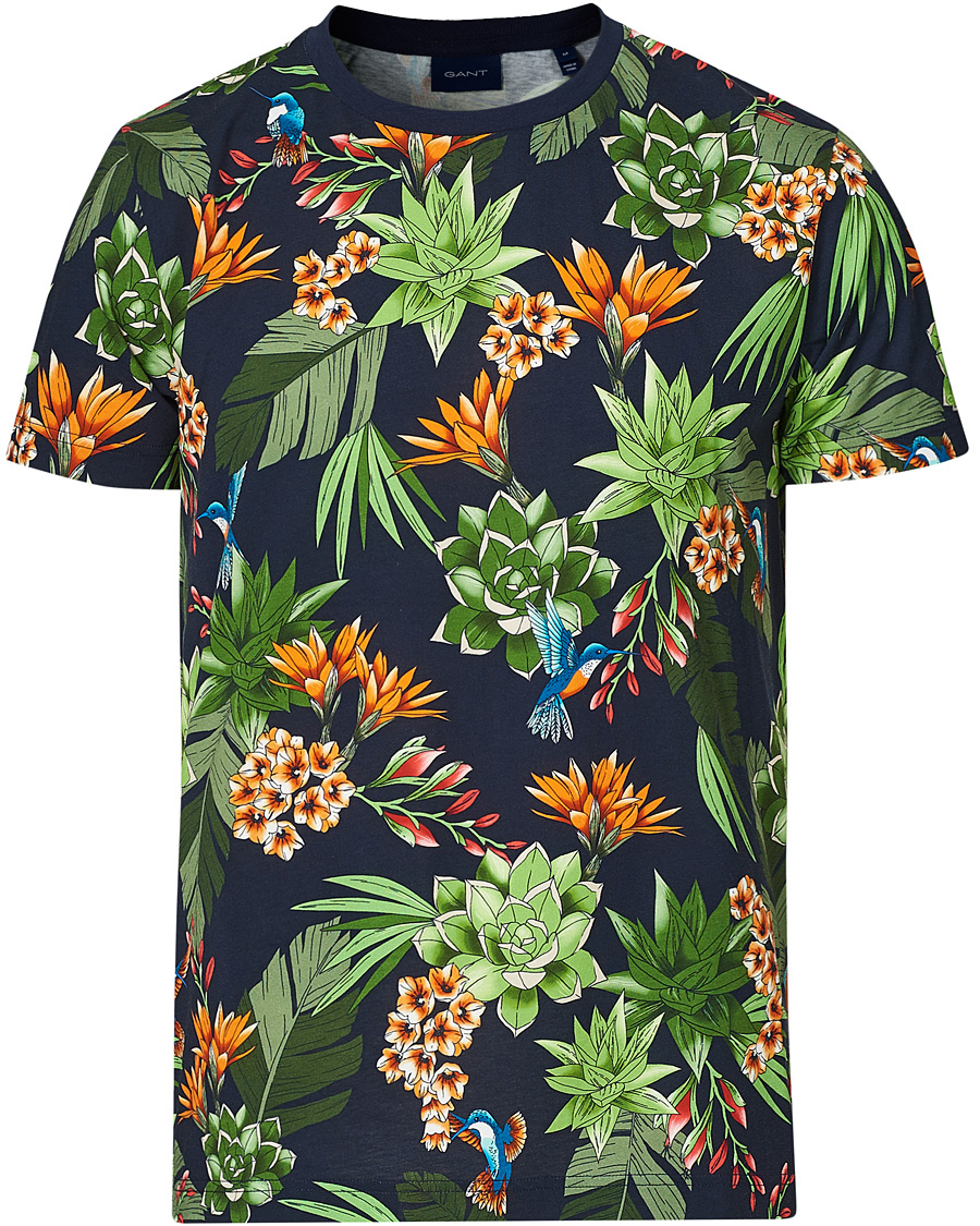 Homme | T-shirts | GANT | Printed Humming Garden Tee Evening Blue
