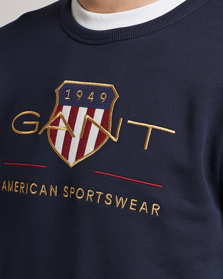 Homme | Pulls Et Tricots | GANT | Archive Shield Crew Neck Sweatershirt Evening Blue