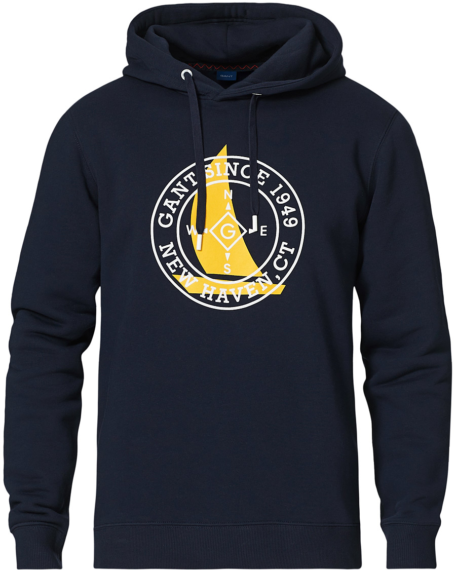 Homme | Pulls Et Tricots | GANT | Nautical Logo Hoodie Evening Blue
