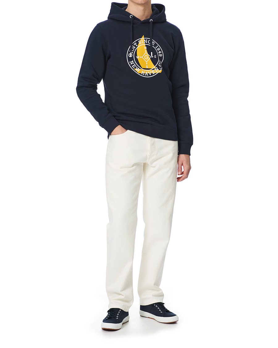 Homme | Pulls Et Tricots | GANT | Nautical Logo Hoodie Evening Blue