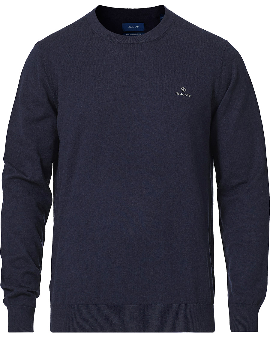 Homme | Pulls Et Tricots | GANT | Cotton/Cashmere Crew Neck Pullover Evening Blue