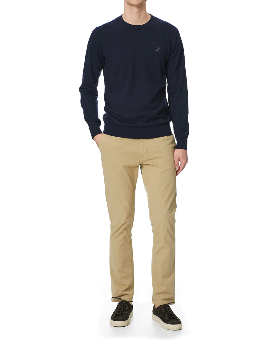 Homme | Pulls Et Tricots | GANT | Cotton/Cashmere Crew Neck Pullover Evening Blue