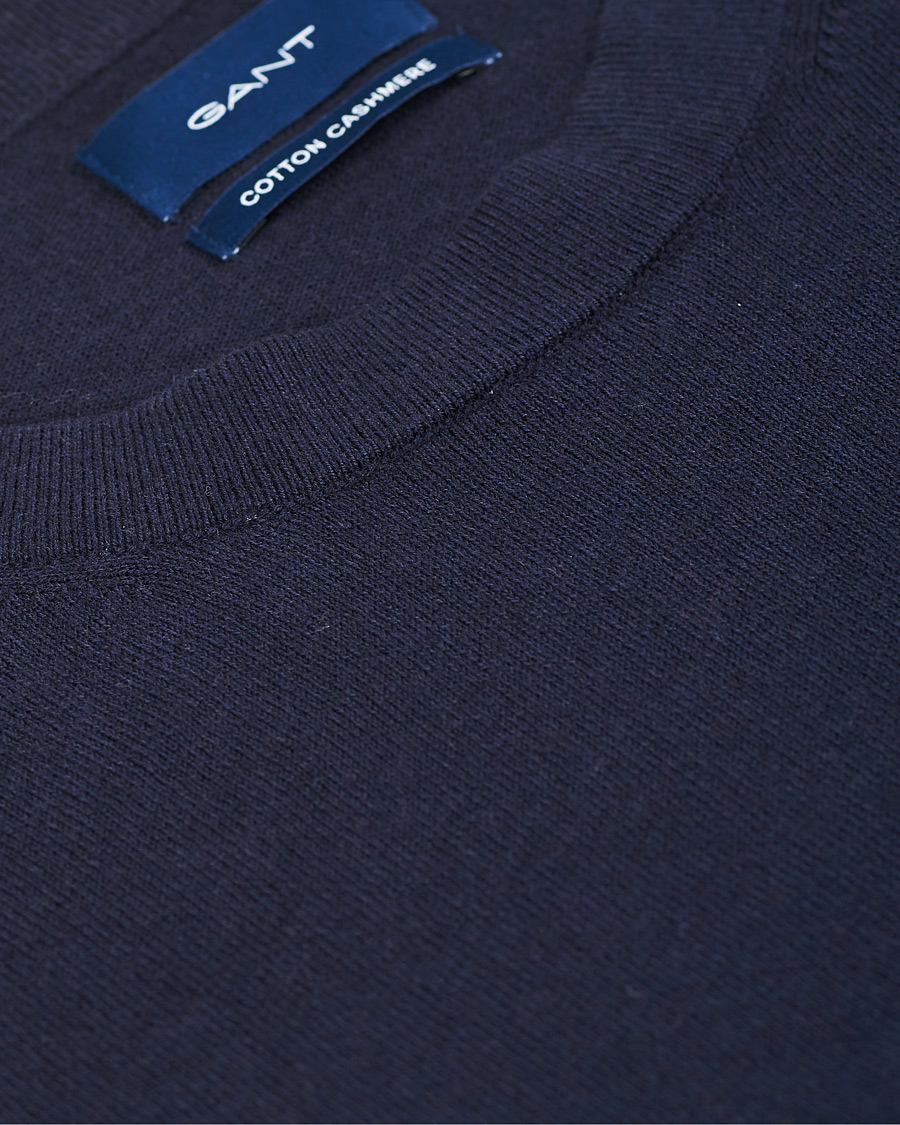 Homme | Pulls Et Tricots | GANT | Cotton/Cashmere Crew Neck Pullover Evening Blue