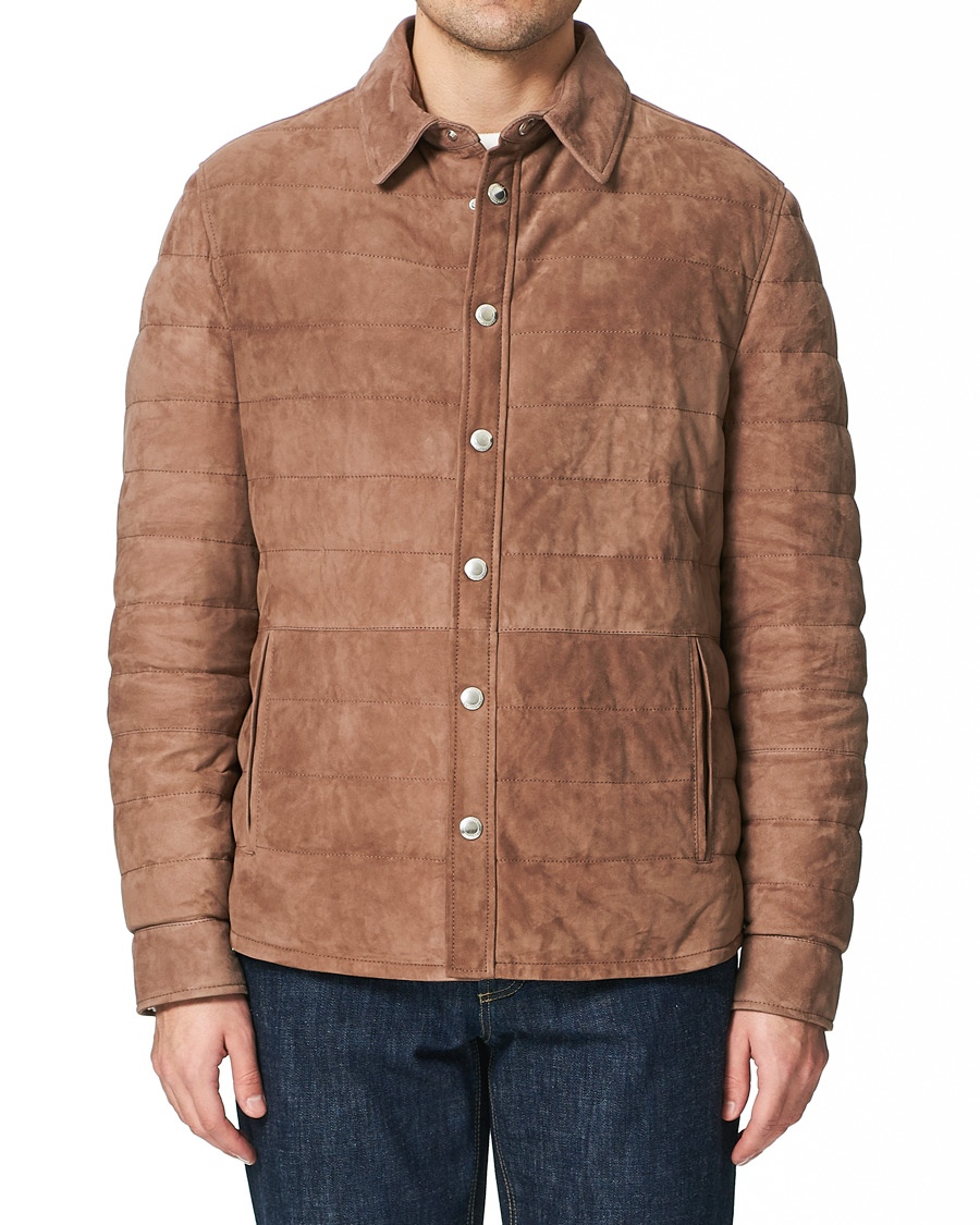 Homme | Manteaux Et Vestes | Brunello Cucinelli | Quilted Leather Jacket Brown Suede