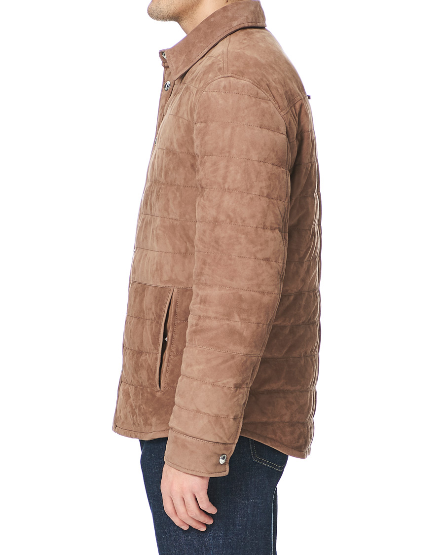 Homme | Manteaux Et Vestes | Brunello Cucinelli | Quilted Leather Jacket Brown Suede