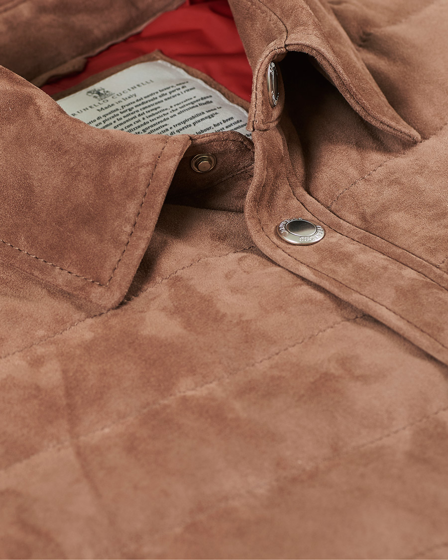 Homme | Manteaux Et Vestes | Brunello Cucinelli | Quilted Leather Jacket Brown Suede
