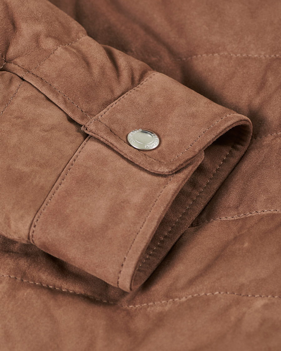 Homme | Manteaux Et Vestes | Brunello Cucinelli | Quilted Leather Jacket Brown Suede
