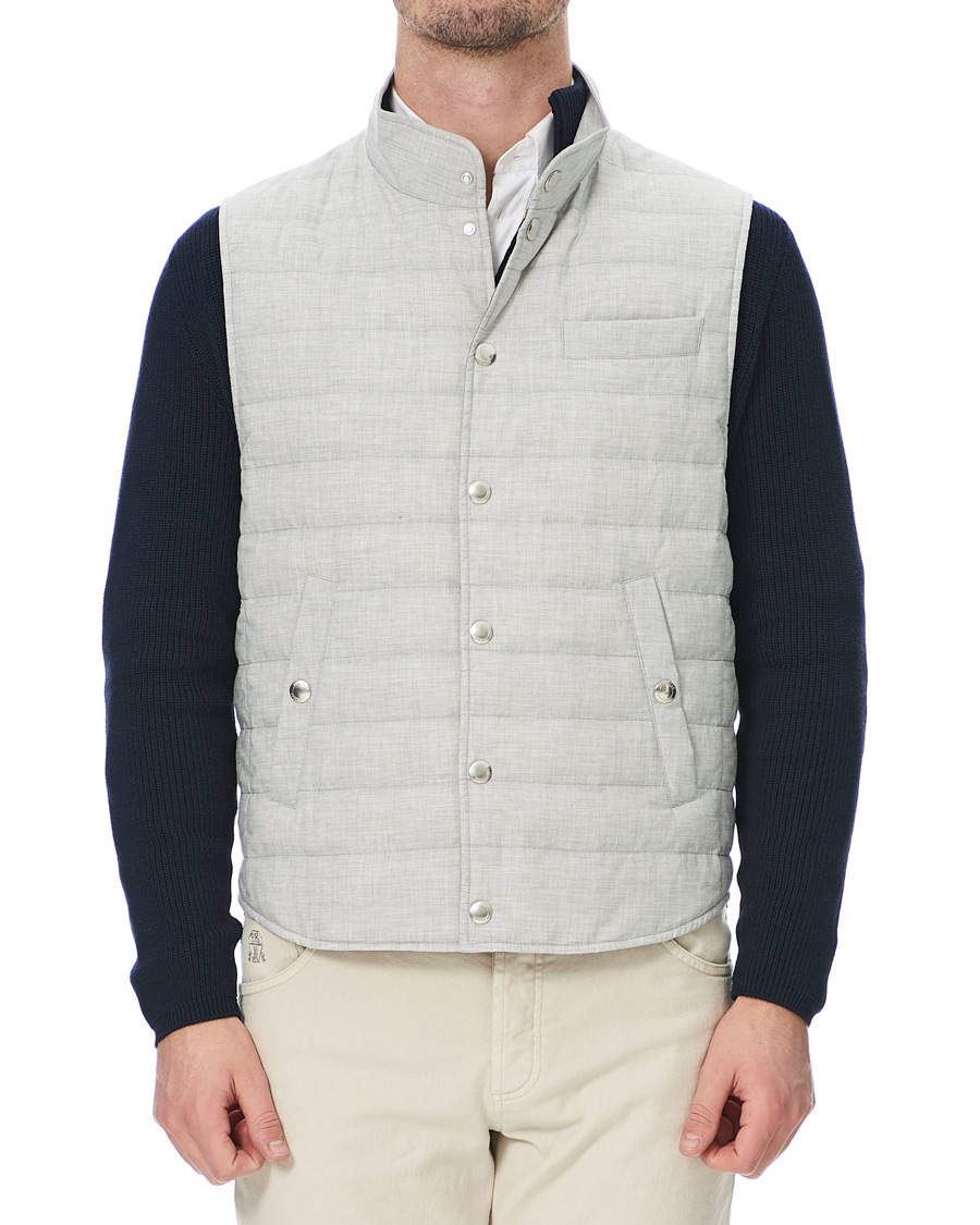 Homme | Manteaux Et Vestes | Brunello Cucinelli | Padded Gilet Grey Melange
