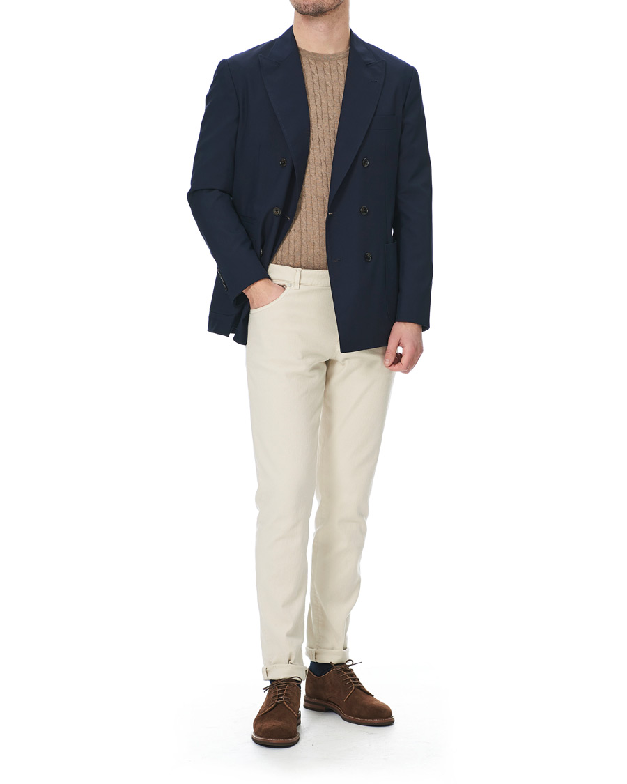 Homme | Blazers | Brunello Cucinelli | Super 120s Wool Double Breasted Blazer Navy