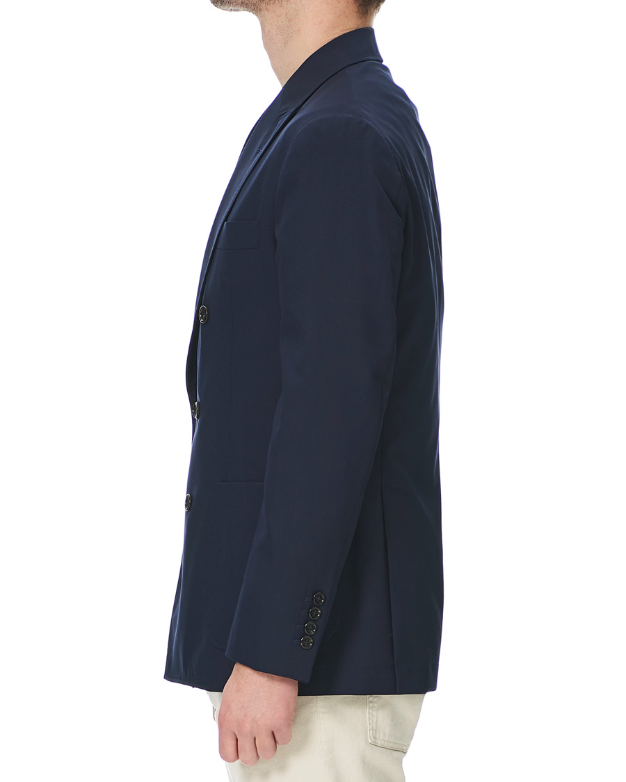 Homme | Blazers | Brunello Cucinelli | Super 120s Wool Double Breasted Blazer Navy
