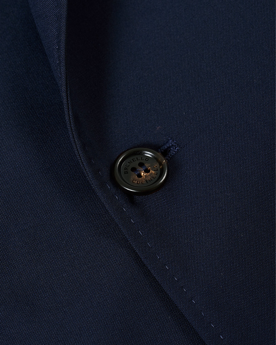 Homme | Blazers | Brunello Cucinelli | Super 120s Wool Double Breasted Blazer Navy