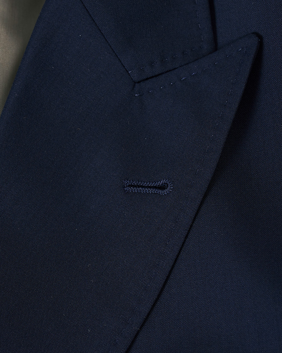 Homme | Blazers | Brunello Cucinelli | Super 120s Wool Double Breasted Blazer Navy