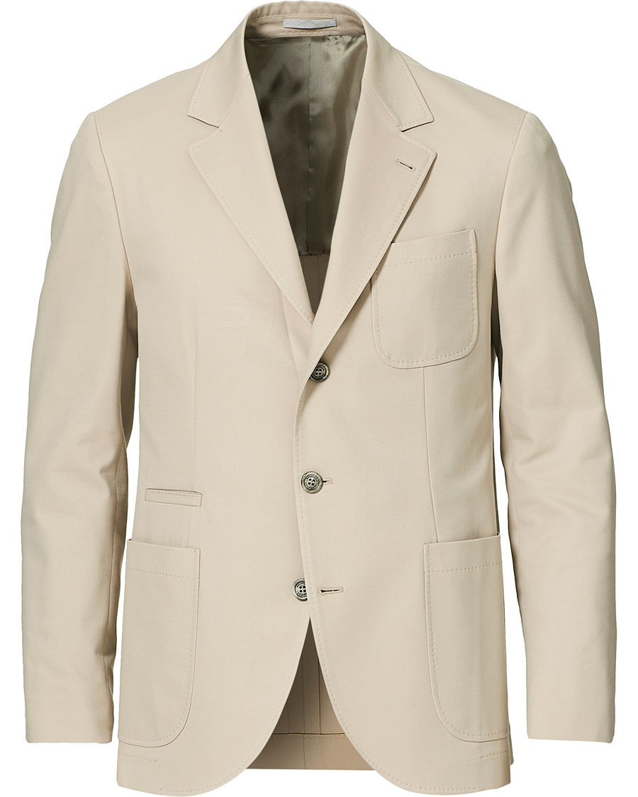 Homme | Blazers | Brunello Cucinelli | Cotton Gabardine Patch Pocket Blazer Sand