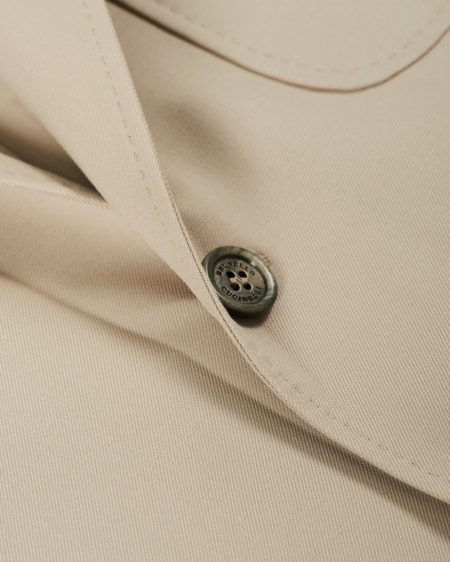 Homme | Blazers | Brunello Cucinelli | Cotton Gabardine Patch Pocket Blazer Sand