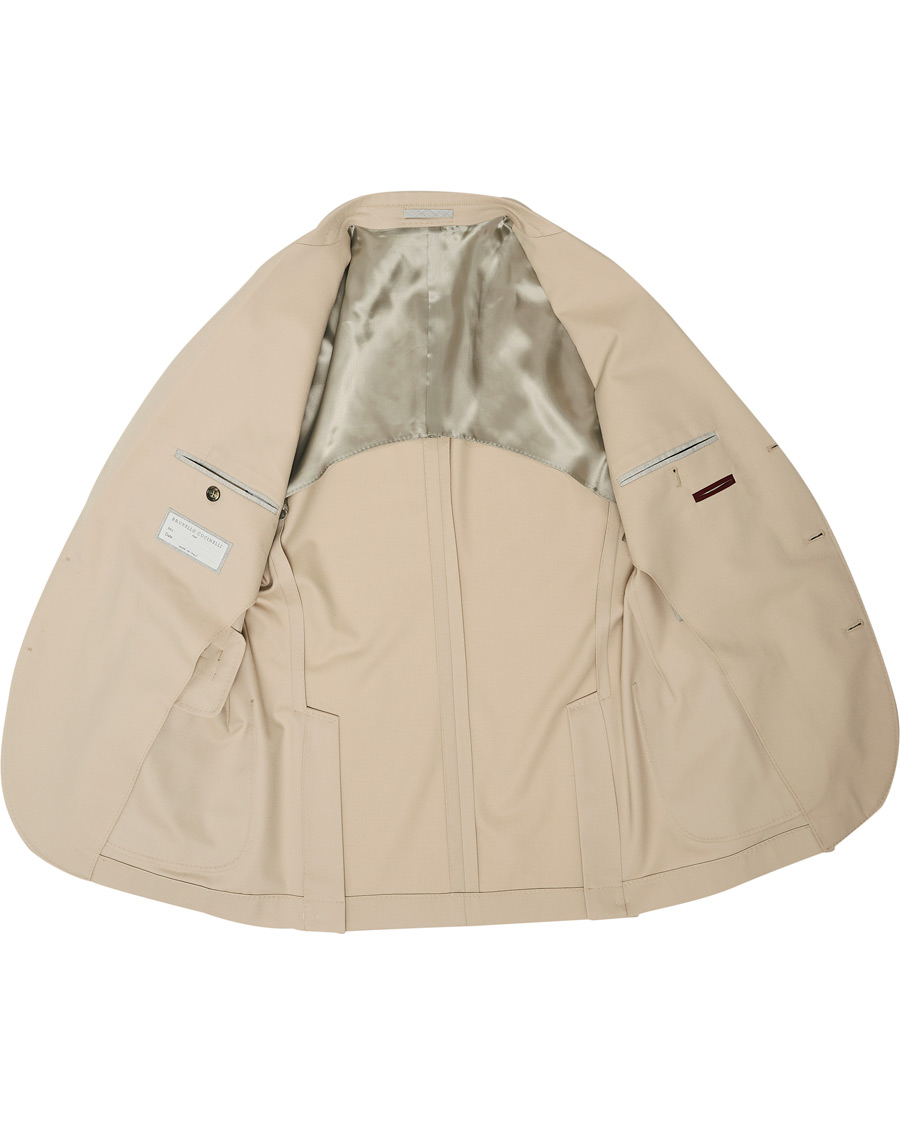 Homme | Blazers | Brunello Cucinelli | Cotton Gabardine Patch Pocket Blazer Sand