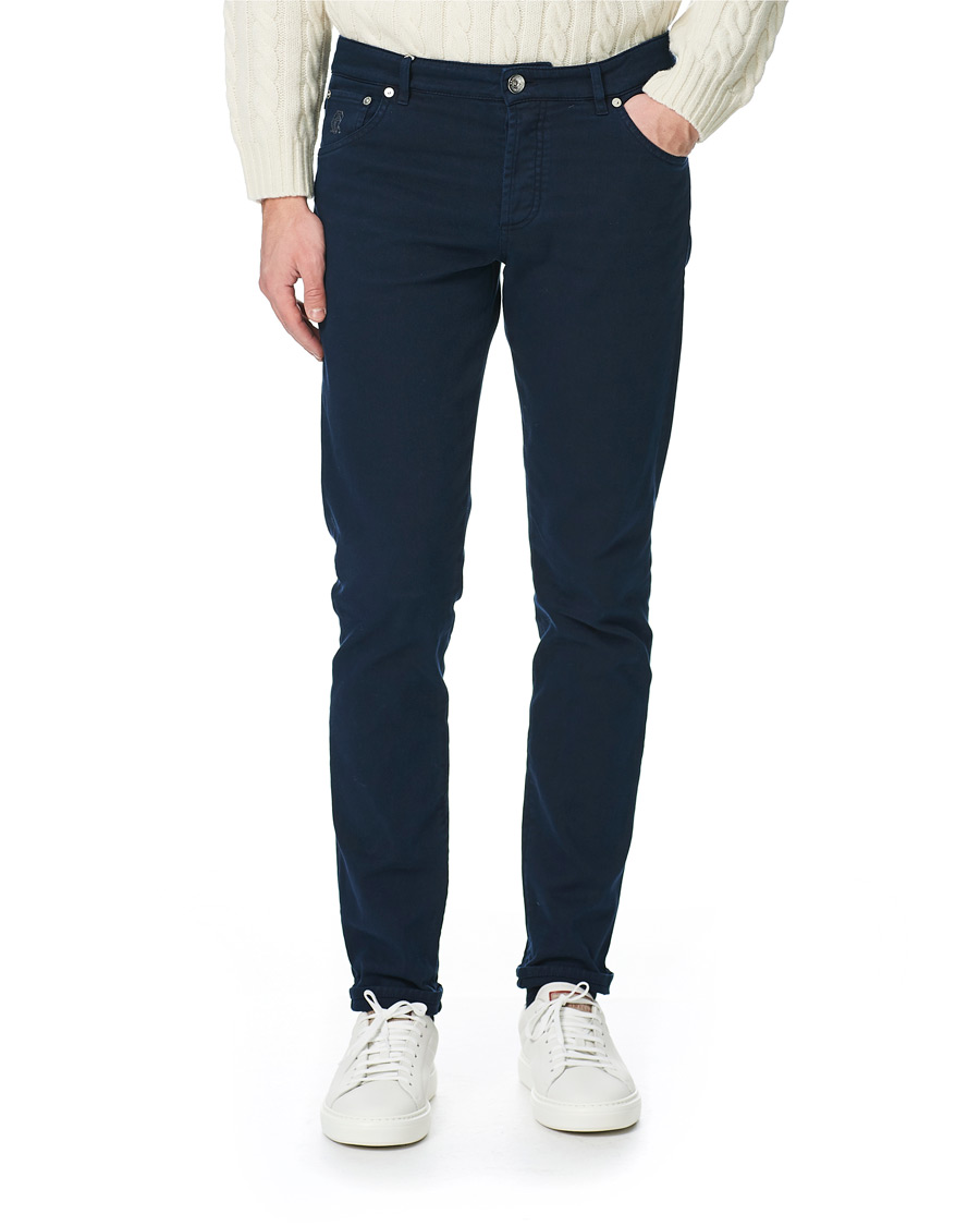 Homme | Pantalons | Brunello Cucinelli | Slim Fit 5-Pocket Twill Pants Navy