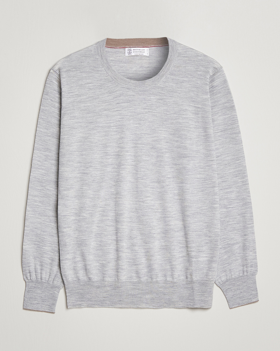 Homme | Pulls Et Tricots | Brunello Cucinelli | Cashmere/Wool Crew Neck Sweater Light Grey