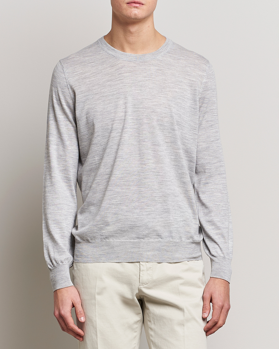 Homme | Pulls Et Tricots | Brunello Cucinelli | Cashmere/Wool Crew Neck Sweater Light Grey