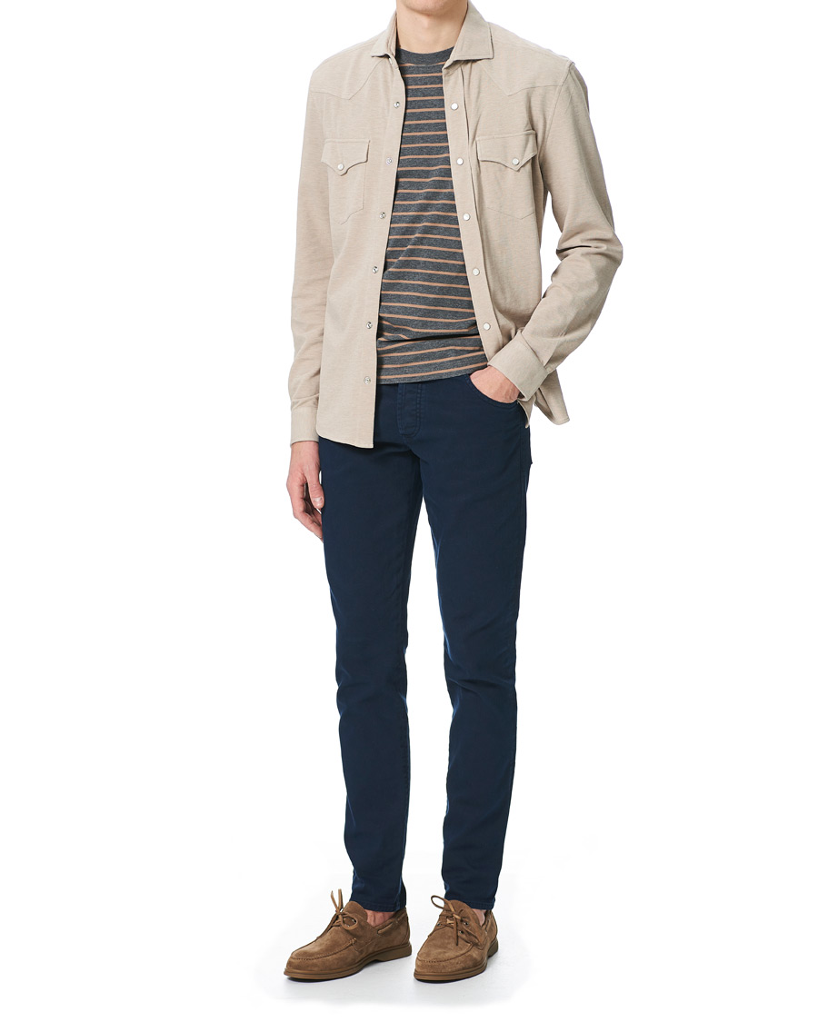 Homme | Chemises | Brunello Cucinelli | Jersey Double Pocket Shirt Beige