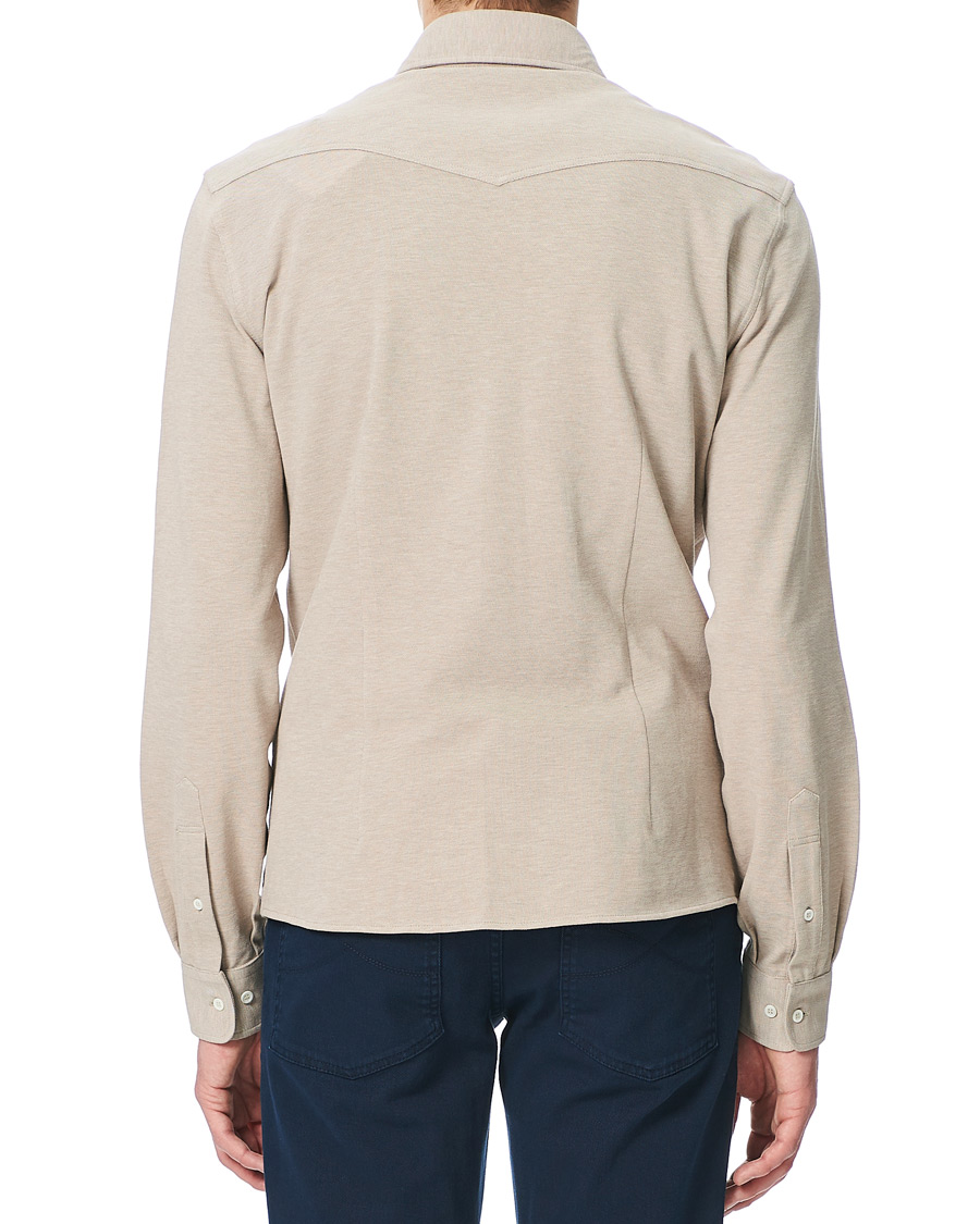 Homme | Chemises | Brunello Cucinelli | Jersey Double Pocket Shirt Beige