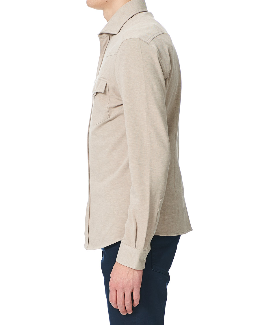 Homme | Chemises | Brunello Cucinelli | Jersey Double Pocket Shirt Beige