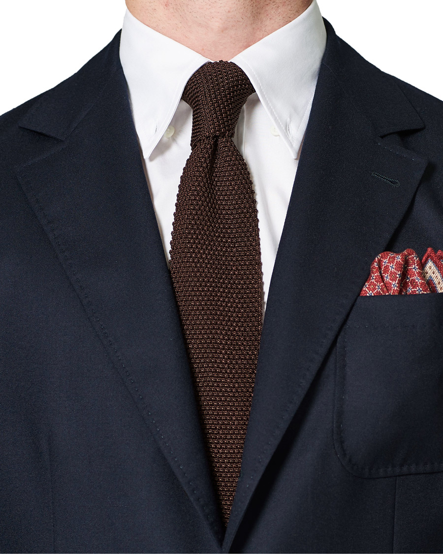 Homme | Brunello Cucinelli Knitted Tie Brown | Brunello Cucinelli | Knitted Tie Brown
