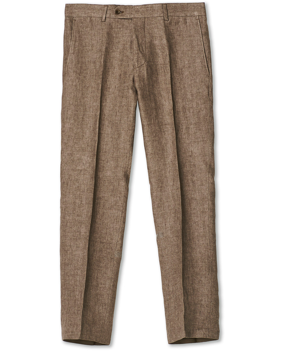 Homme | Pantalons | Morris | Rodney Linen Trousers Brown