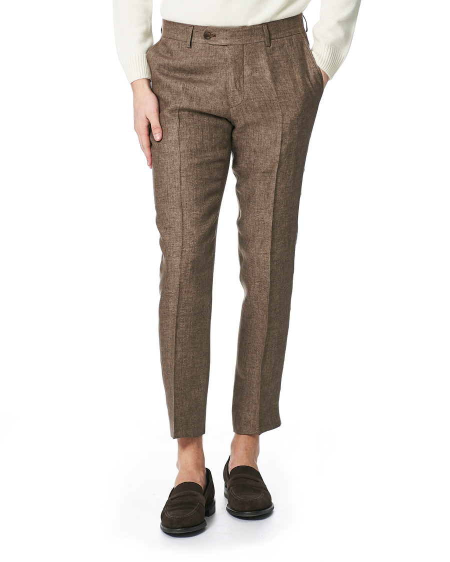 Homme | Pantalons | Morris | Rodney Linen Trousers Brown