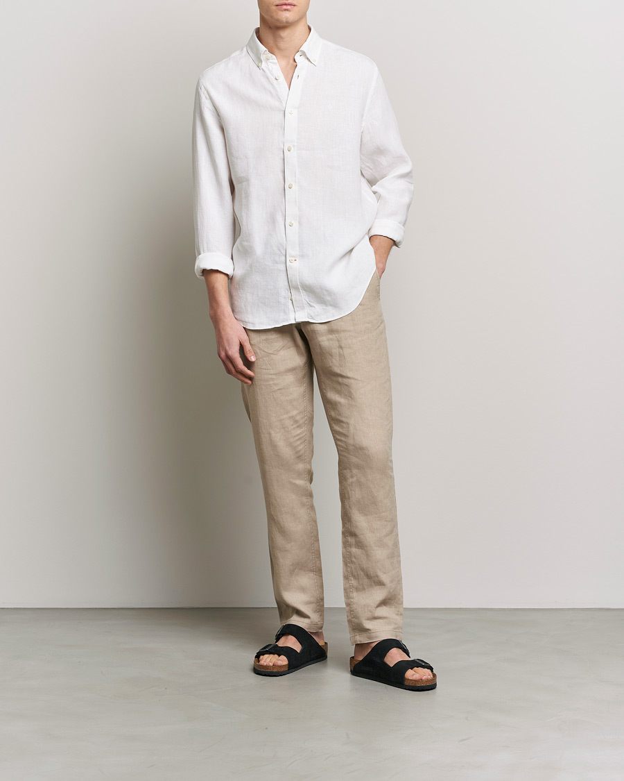 Homme | Chemises | Morris | Douglas Linen Button Down Shirt White