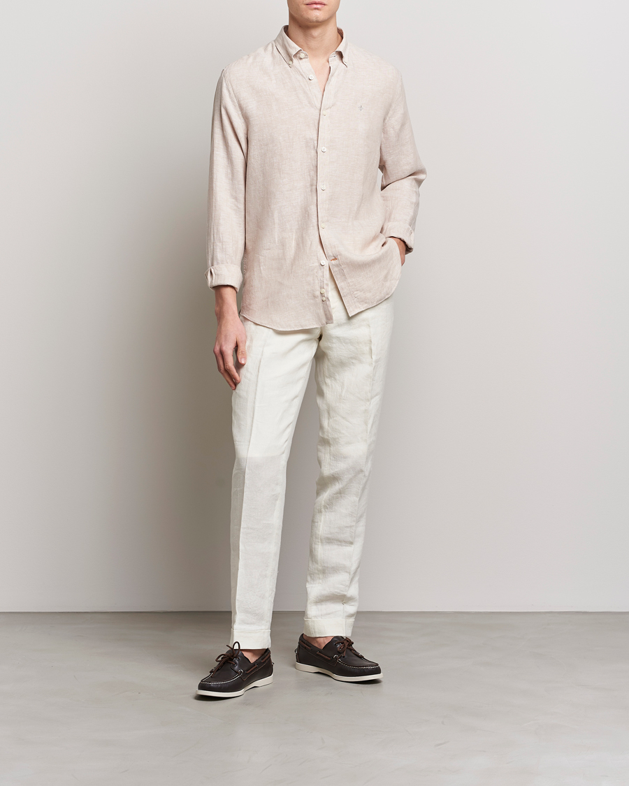 Homme | Chemises | Morris | Douglas Linen Button Down Shirt Khaki