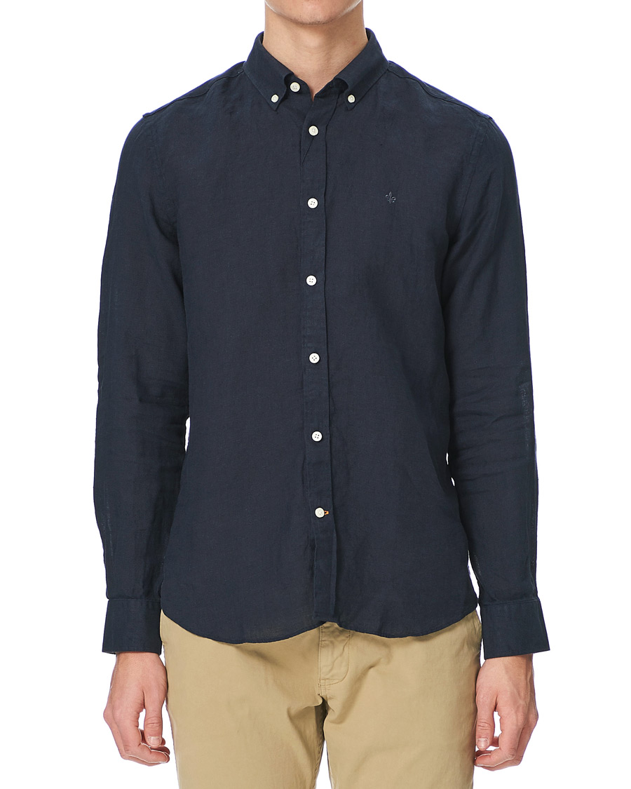 Homme | Chemises | Morris | Douglas Linen Shirt Dark Navy