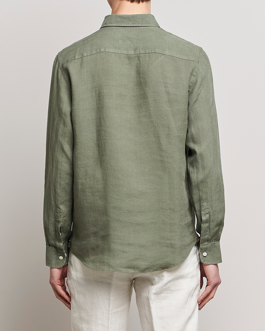 Heren | Overhemden | Morris | Douglas Linen Button Down Shirt Olive
