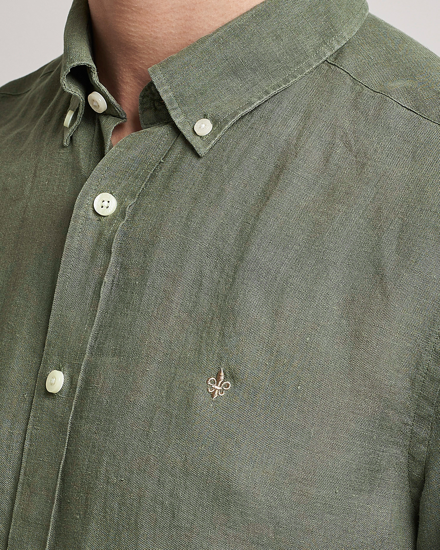 Heren | Overhemden | Morris | Douglas Linen Button Down Shirt Olive