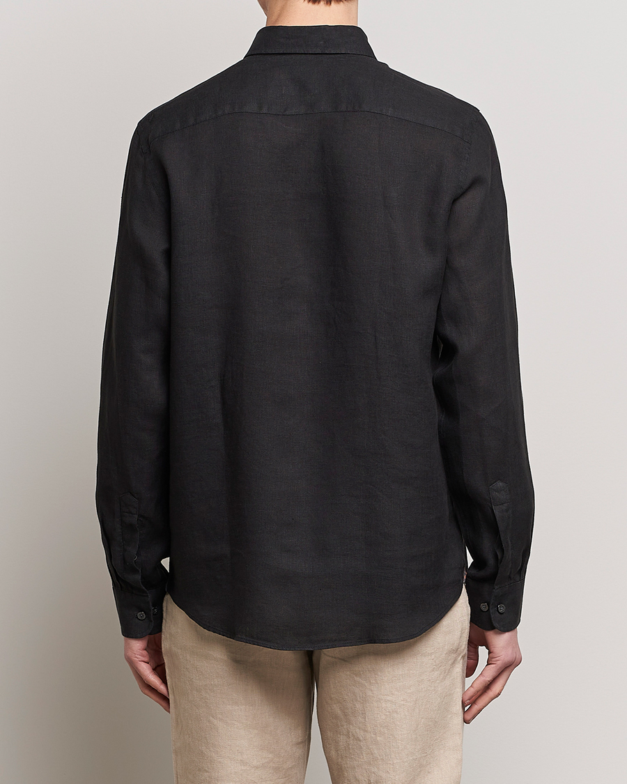 Heren | Overhemden | Morris | Douglas Linen Button Down Shirt Black