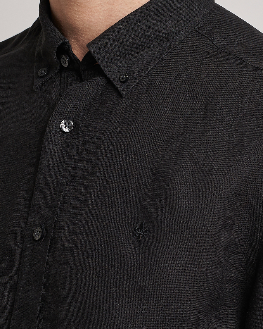 Heren | Overhemden | Morris | Douglas Linen Button Down Shirt Black