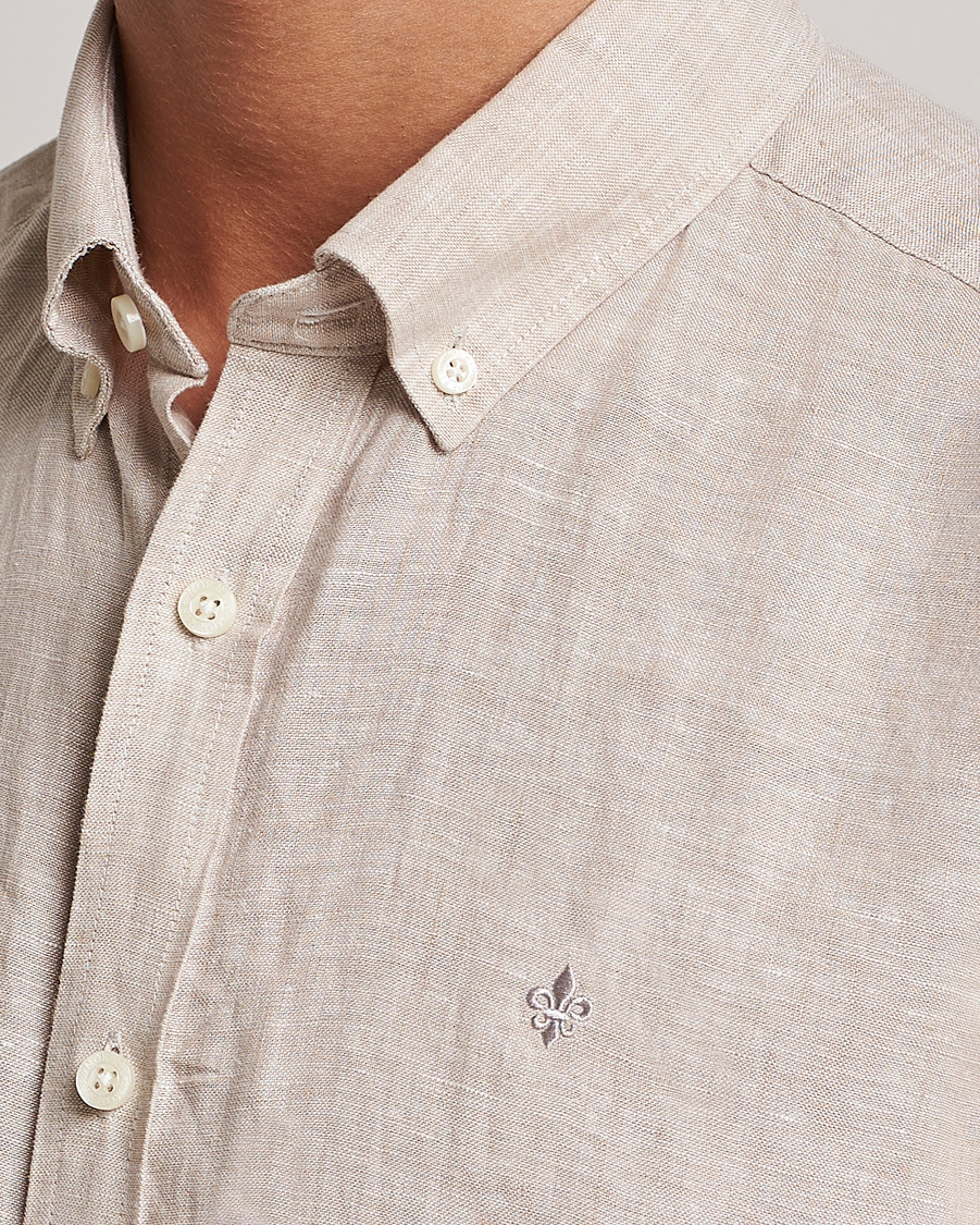 Homme | Chemises | Morris | Douglas Short Sleeve Linen Shirt Khaki XL