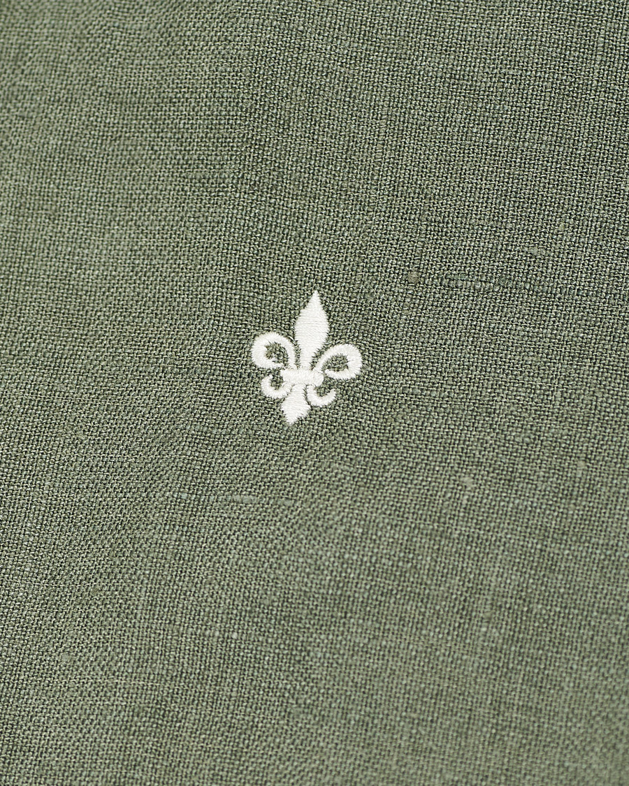 Homme | Chemises | Morris | Douglas Linen Short Sleeve Shirt Olive
