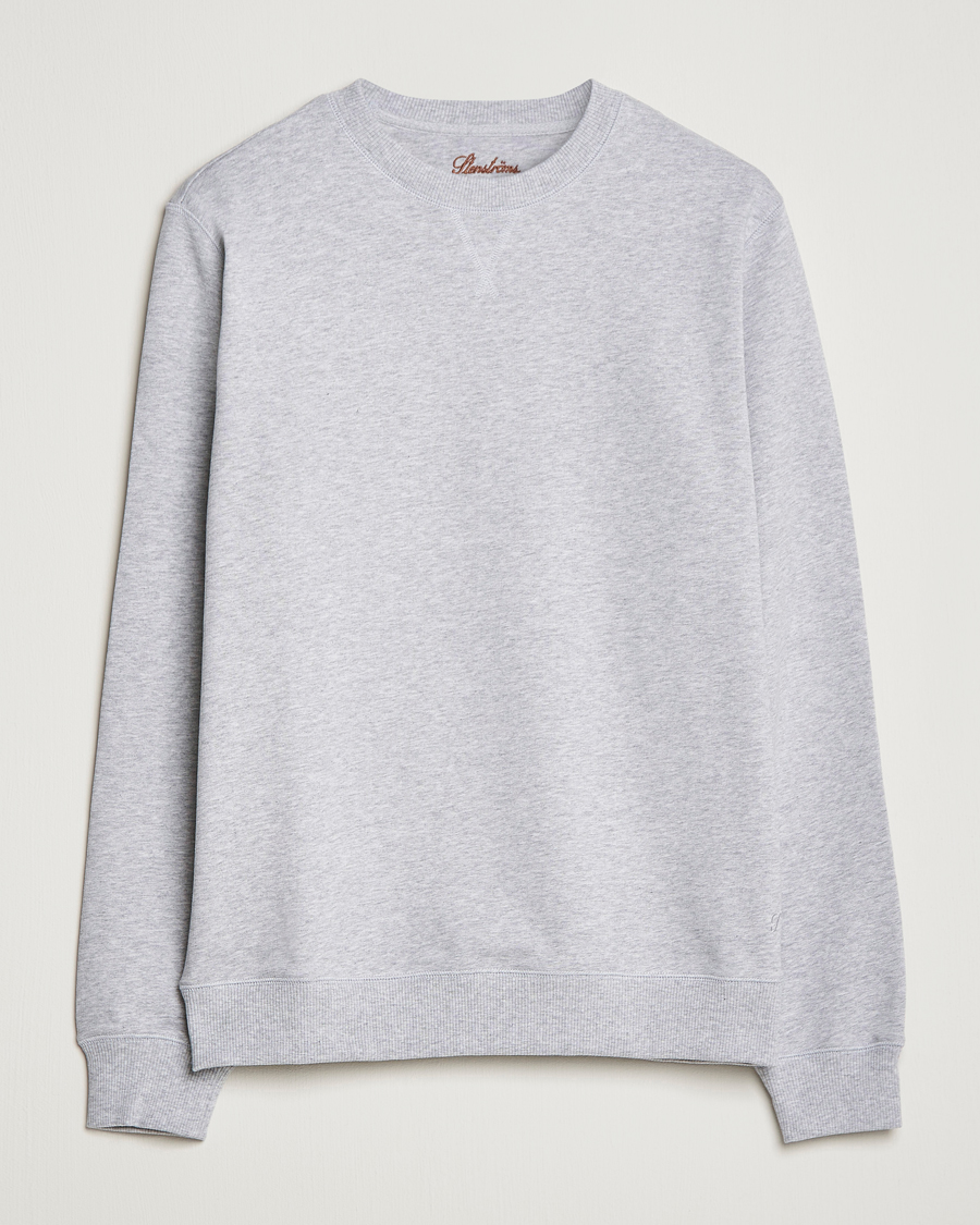 Heren | Truien | Stenströms | Cotton Collage Crew Neck Grey Melange