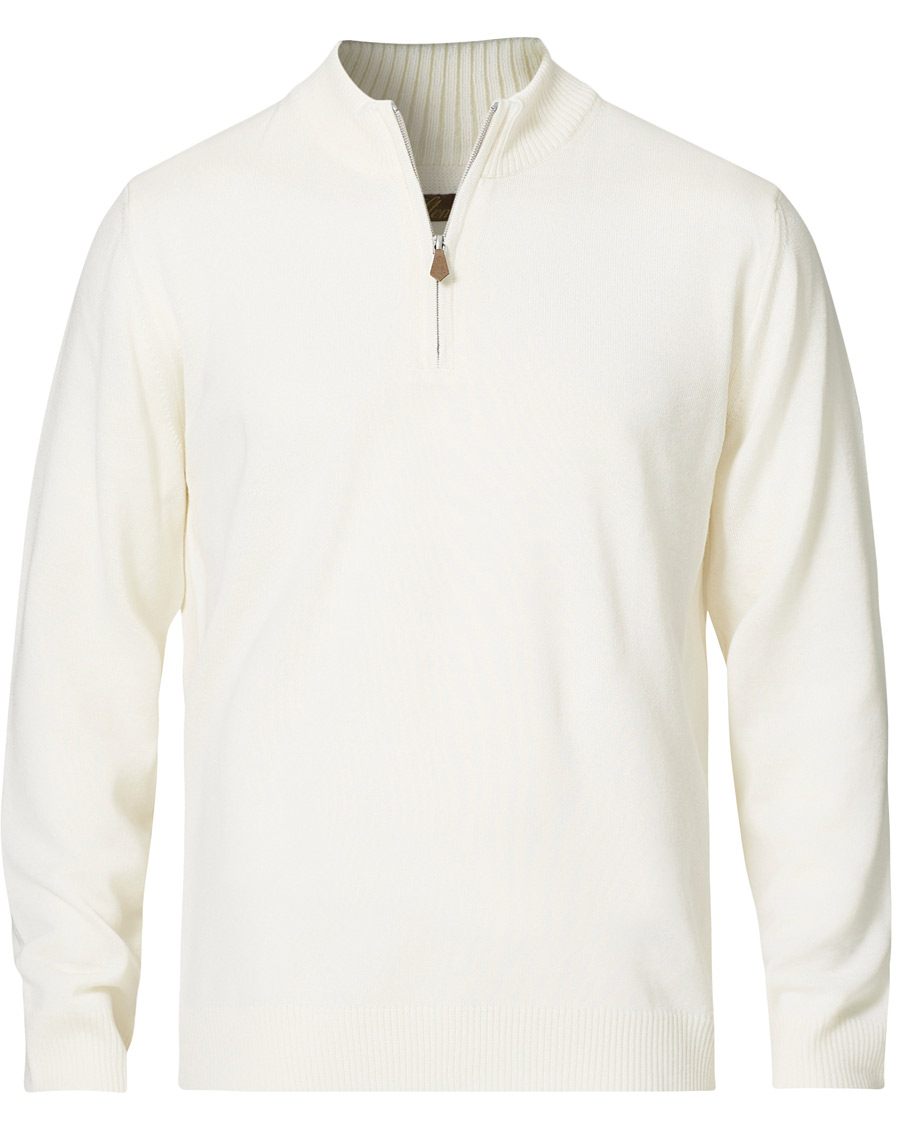Heren | Truien | Stenströms | Merino Half Zip Cream