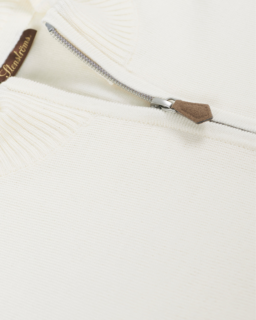 Heren | Truien | Stenströms | Merino Half Zip Cream