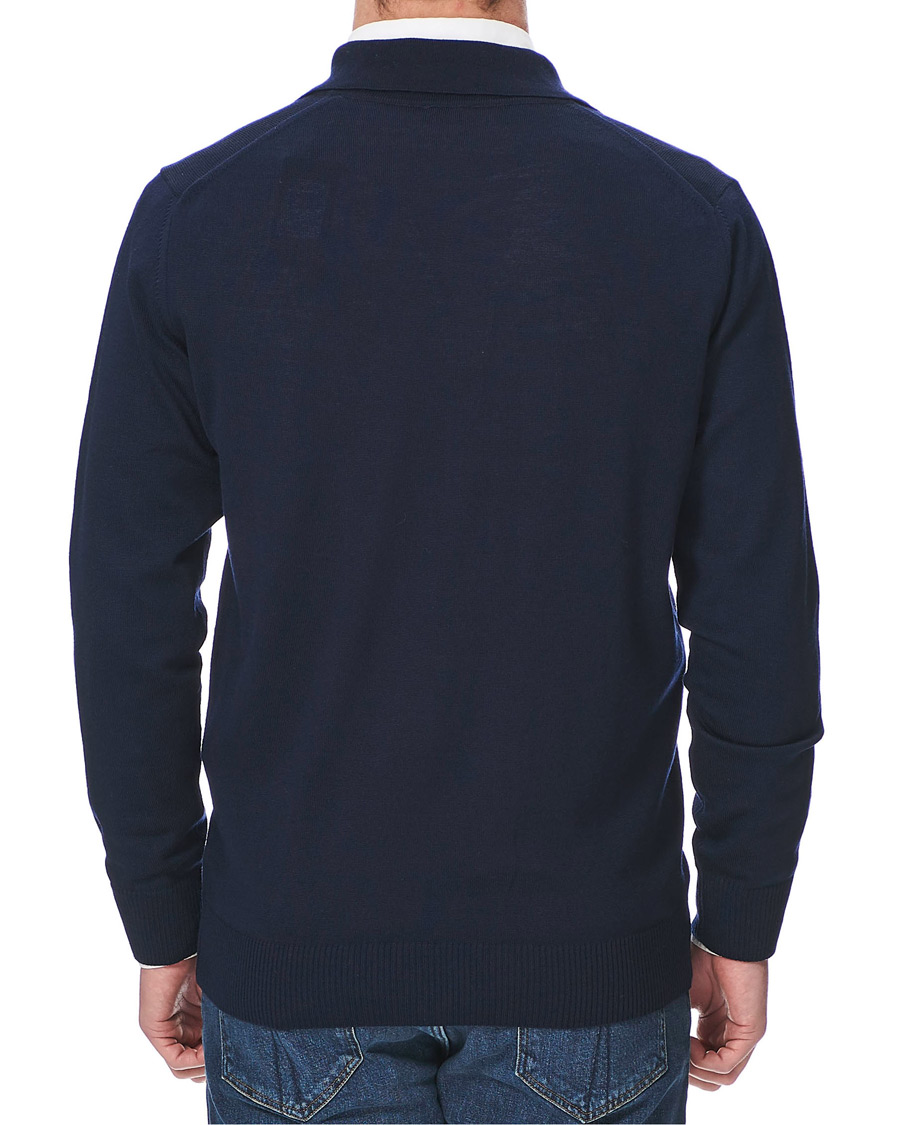 Heren | Truien | Stenströms | Merino Wool Pocket Cardigan Navy