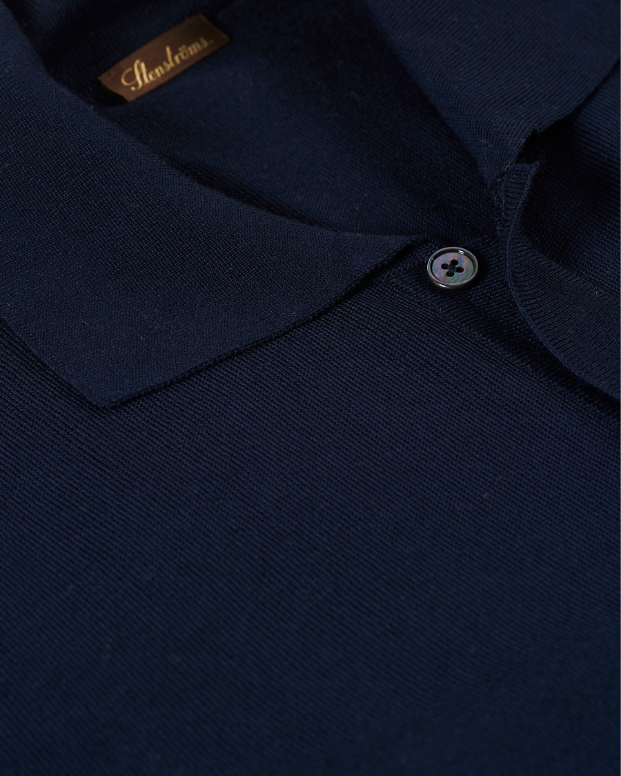 Heren | Truien | Stenströms | Merino Wool Pocket Cardigan Navy