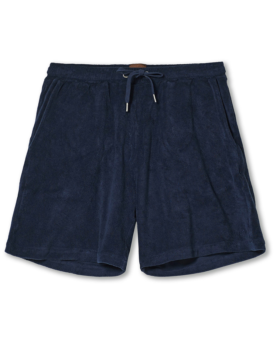 Homme | Shorts | Stenströms | Towelling Cotton Shorts Navy