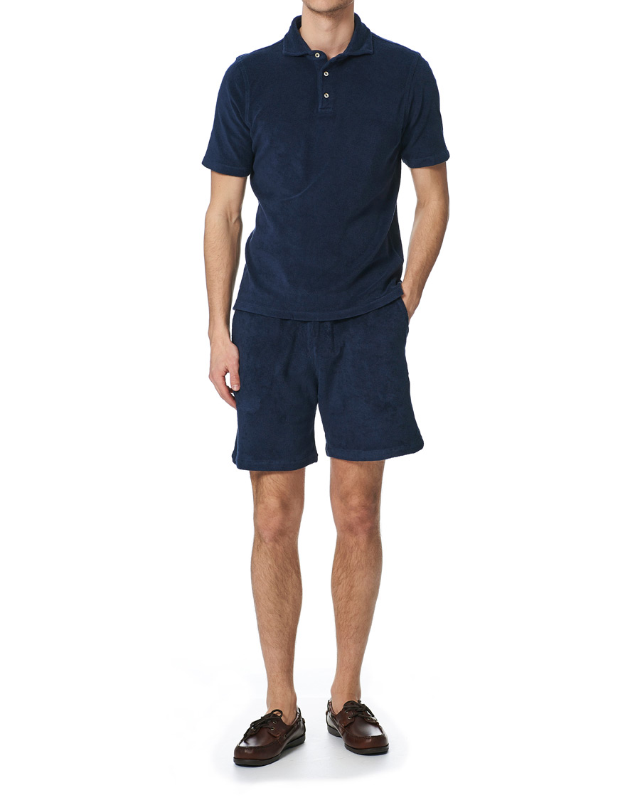 Homme | Shorts | Stenströms | Towelling Cotton Shorts Navy