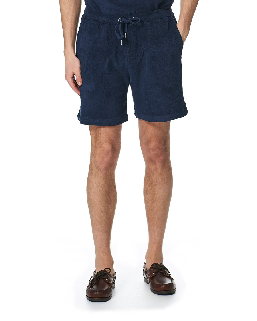 Homme | Shorts | Stenströms | Towelling Cotton Shorts Navy