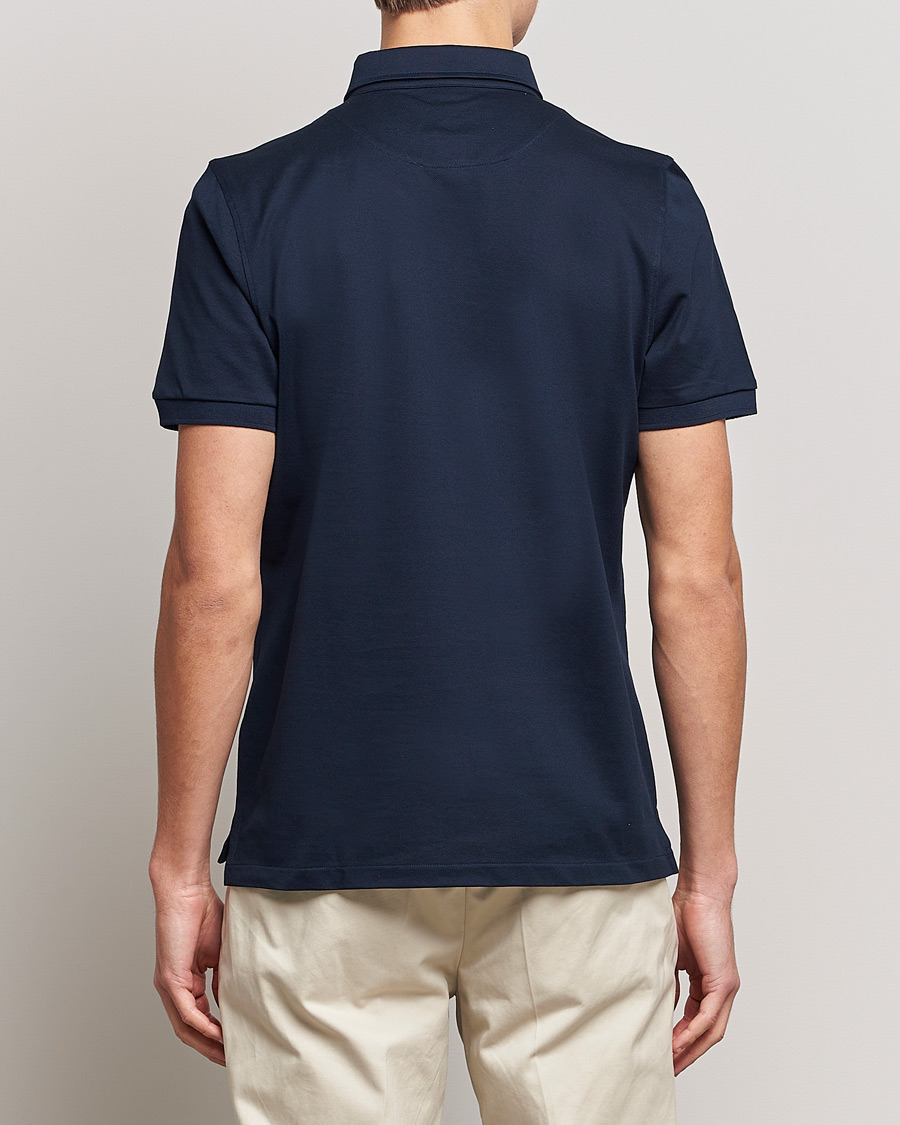 Heren | Polo's | Stenströms | Cotton Polo Shirt Navy