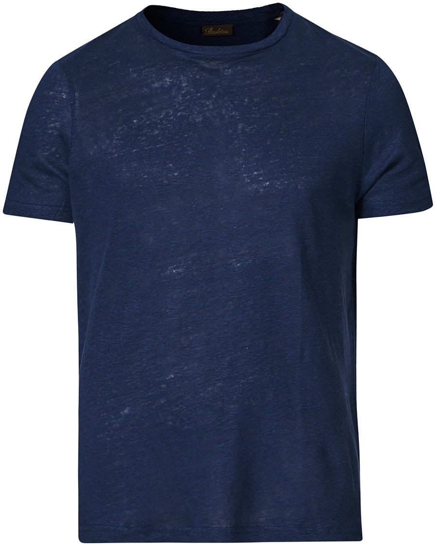 Homme | T-shirts | Stenströms | Linen T-Shirt Navy