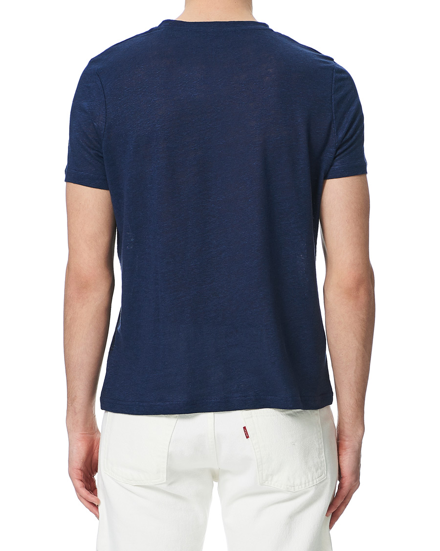 Homme | T-shirts | Stenströms | Linen T-Shirt Navy